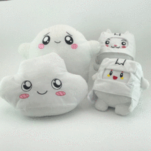 跨境纸盒小人抱枕狐狸石头云朵毛绒玩具夜光可压缩真空治愈治愈系