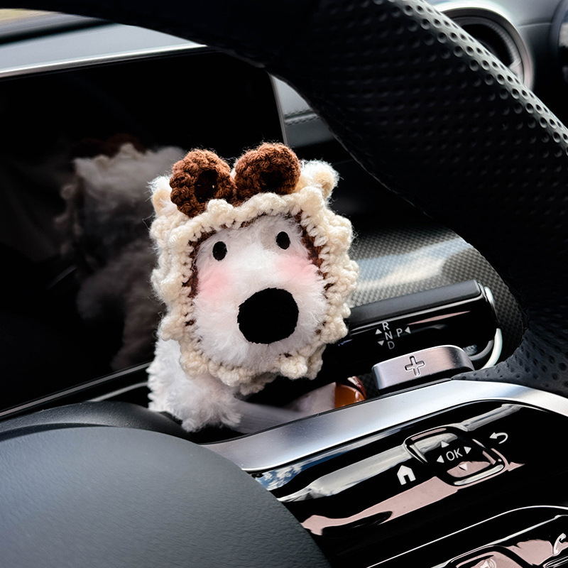 West Highland Car Car Bloque Decoración Luz de giro Muñeca de cachorro Limpiaparabrisas Muñeca Adornos de espejo retrovisor Mujer