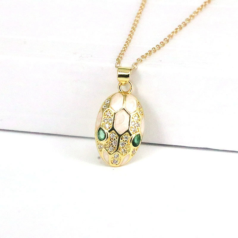 Fashion Geometric Copper Necklace Stoving Varnish Plating Zircon Copper Necklaces