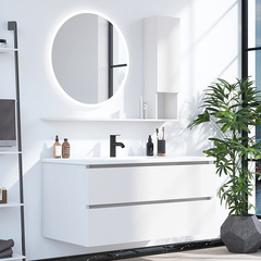 北歐浴室櫃組合現代簡約洗手一體陶瓷盆池洗臉盆套裝衛生間洗漱台