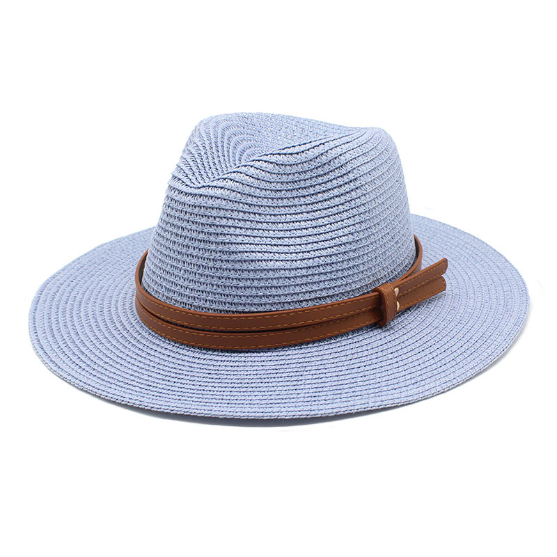 Unisex Vacation Solid Color Flat Eaves Straw Hat display picture 4
