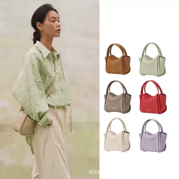 In stock: Song Yuanbao mini basket bag, crossbody bag, small square bag, genuine leather, high-end, casual, shoulder bag, phone bag