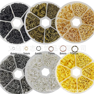 4 5 6 7 8 10mm 8种颜色的开放式铁圈分体式平圈链环用于DIY珠宝