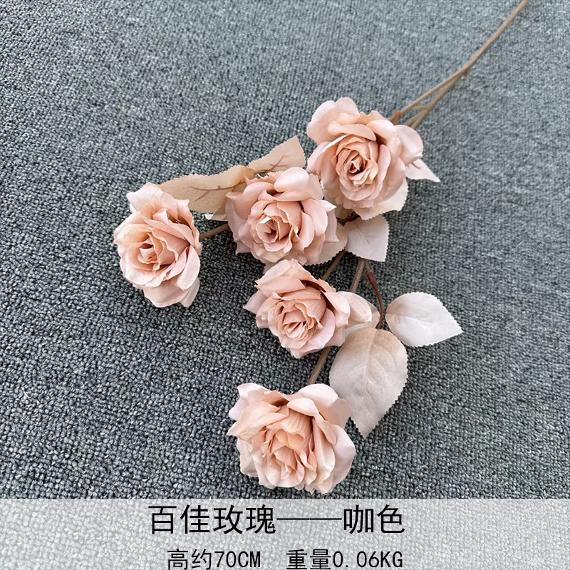 Artificial Rosa sola franela Rosa flor artificial boda decoración del hotel decoración del hogar arreglo de flores flor artificial Rose
