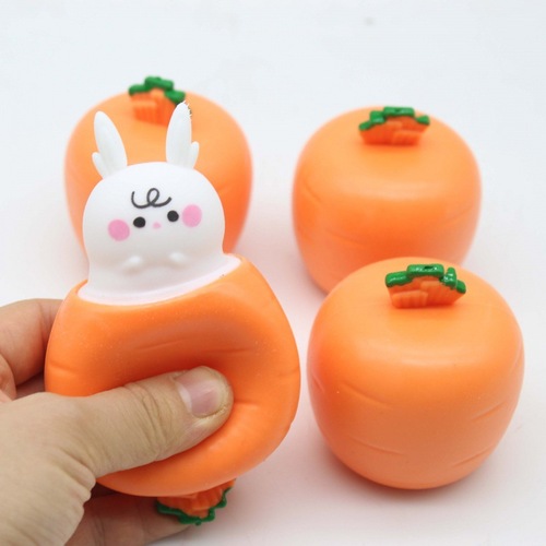 New hot-selling Carrot Rabbit Squeeze Cup Knead Fun Creative Toy Rabbit Vent Cup New and Strange Stress Relief Fun Play Prank