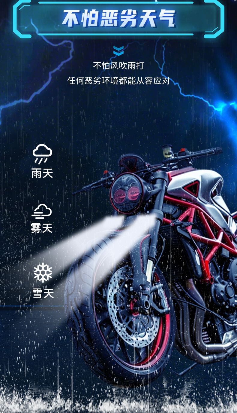 S20 Colorful Five-Eye Motorcycle Spotlight LED Headlight