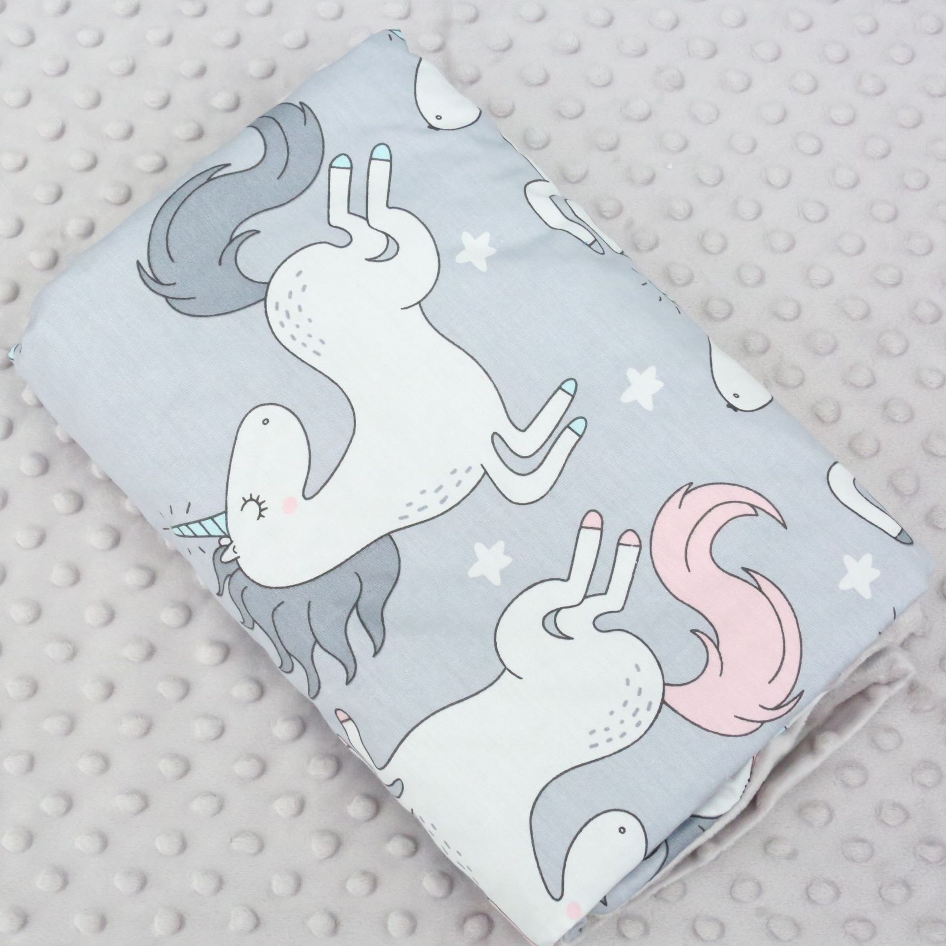 Algodón para niños Four Seasons Beanie manta de felpa calmante ropa de abrigo Beanie manta de primavera y otoño de doble capa cubierta de bebé edredón de felpa corta