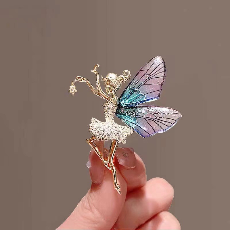 Cute Style Cute Pin Angel Wings Alloy Inlay Zircon Women'S Brooches