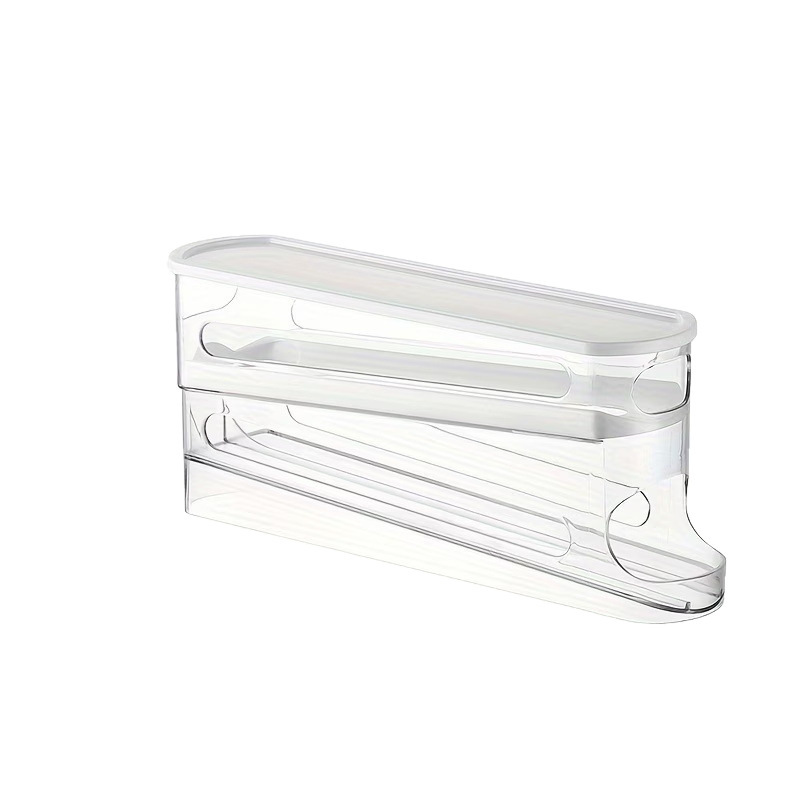 Organizador de Huevos para Refrigerador Doble Capa de Plástico PP con Rodamiento Automático para Cocina image 6