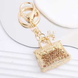 欧美爆款仿真H包包钥匙扣挂件小香风汽车钥匙扣金属钥匙链圈礼 品