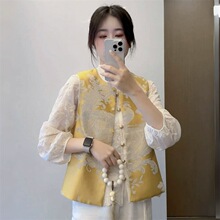 新中式国风刺绣马夹外套女款2025春季新款重工复古坎肩马甲衬衫潮