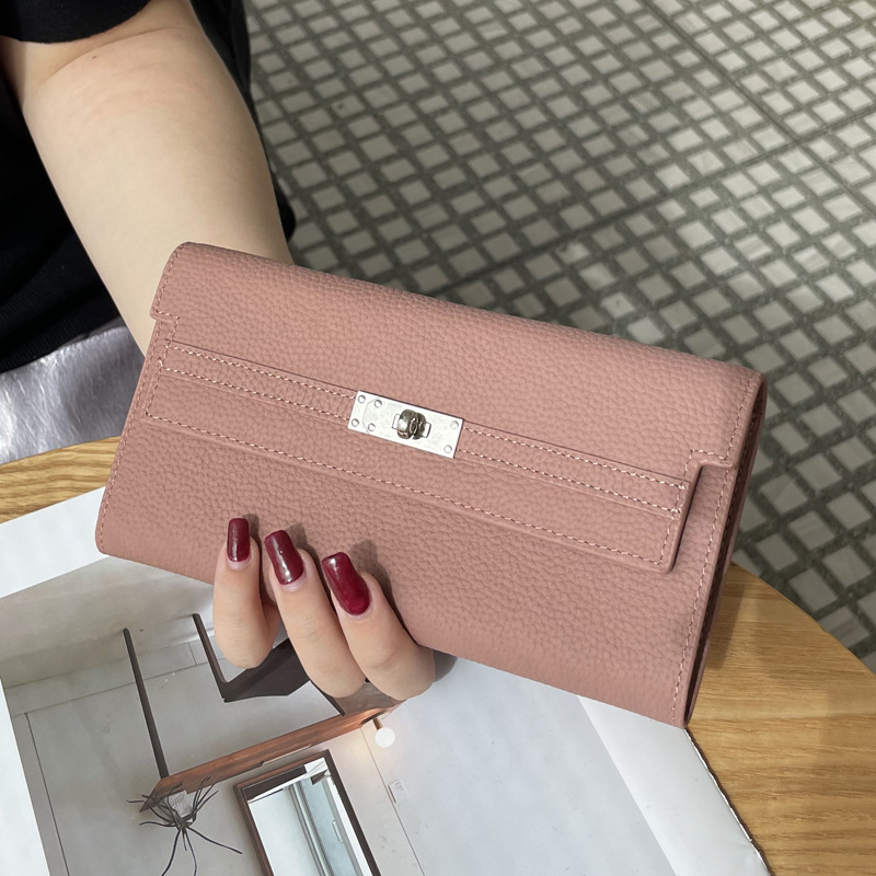 2026 New Top Grain Cowhide Leather Clutch Bag For Women Multifunctional Genuine Leather Long Wallet Luxury Phone Bag - Thumbnail 6
