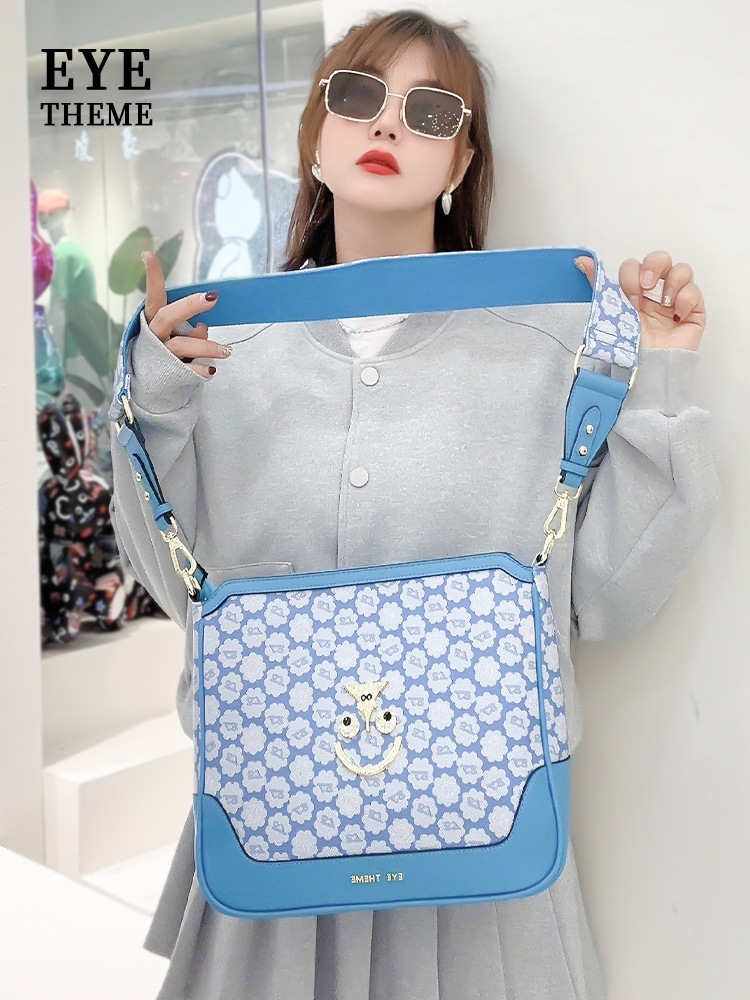 EYETHEME impresión de gran volumen de contraste de color zipper PU bolso de hombro ajustable correa bolso de mochila 2572 #