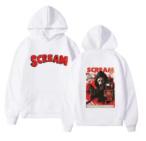 Amazon Independent Site Halloween Scream Horror Movie Printed Hooded Sweatshirt