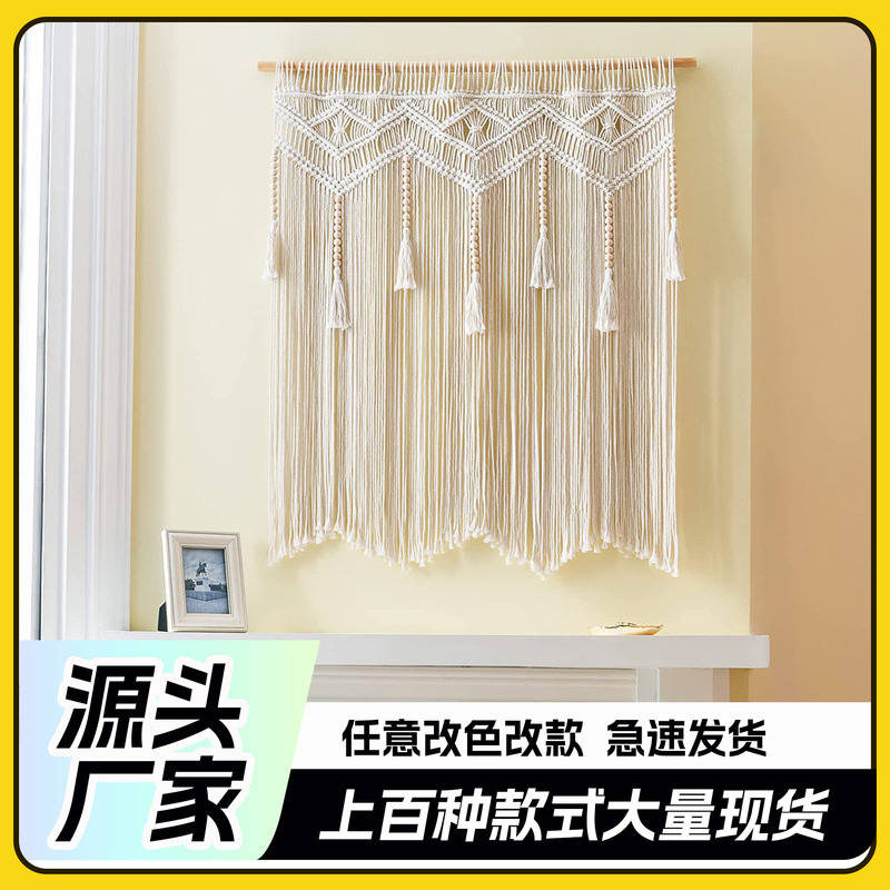 Bohemian Style Tapestry Door Curtain Handmade Woven Cotton Rope Tapestry Tapestry Door Curtain Home Decoration Woven Door Curtain