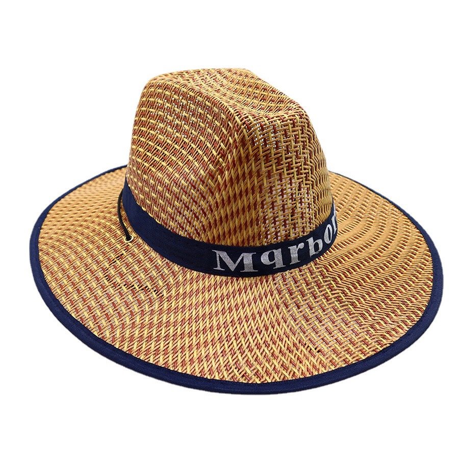 Vintage Straw Sun Hat For Men, Breathable Wide Brim Foldable_voghion.com