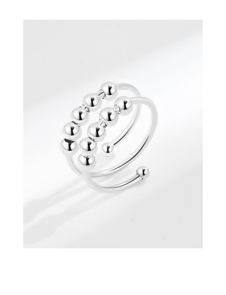 6g Weight Anxiety Ring, Open Rings Classification Adjustable Ring Size 1 Piece Quantity Holiday, Daily Occasion Wholesale IG Style Simple Style Geometric Copper Beaded Plating Open Rings Anxiety Ring