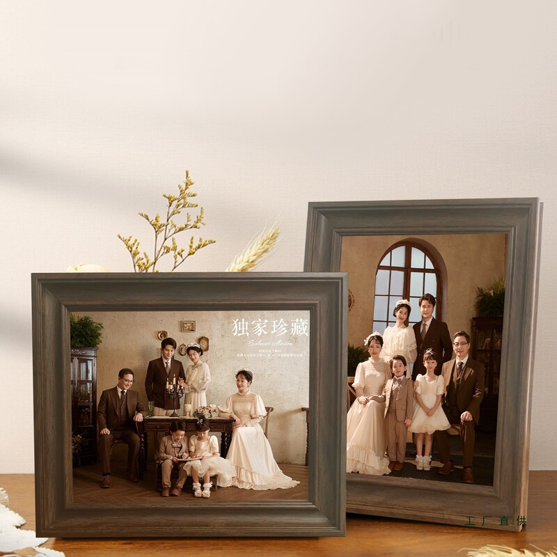 New Product Solid Wood Photo Frame Table Customization Photo Printing Wedding Photo Wall Hanging Photo Printing Family Photo Printing