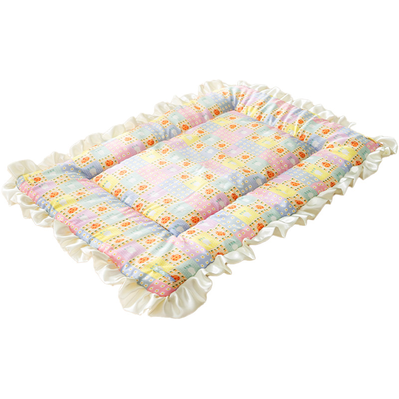 Superficie AB de doble uso de la jaula del gato estera especial estilo coreano pequeño floral Four Seasons estera universal perro perrera gato nido mascota dormir estera