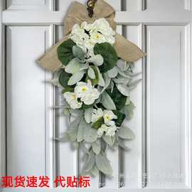 亚马逊独立站新款春夏花环仿真花环节日门挂餐厅家门装饰
