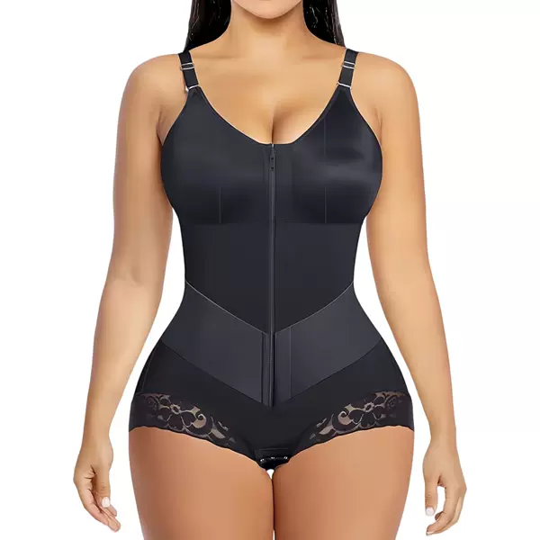New Amazon shapewear bodysuit with diagonal elastic waistband, triangle style, lace style, high-waisted shapewear