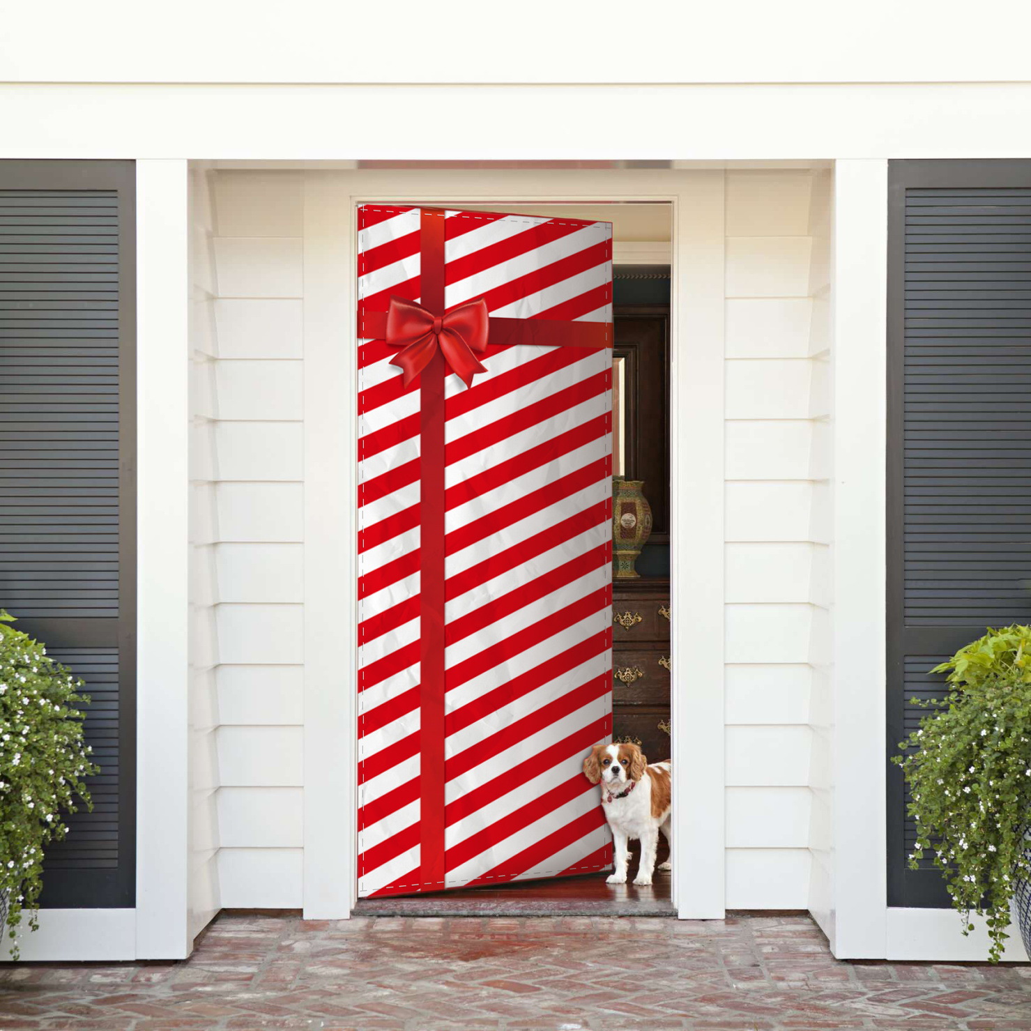 Nuevo estilo transfronterizo cubierta de puerta de Navidad puerta colgante decoración de puerta escena festiva decoración accesorios suministros de Navidad al por mayor