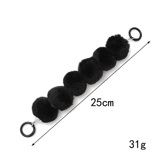 Yi Lian autumn and winter new fur ball beaded hand chain mobile phone case bag pendant short wrist strap chain for women