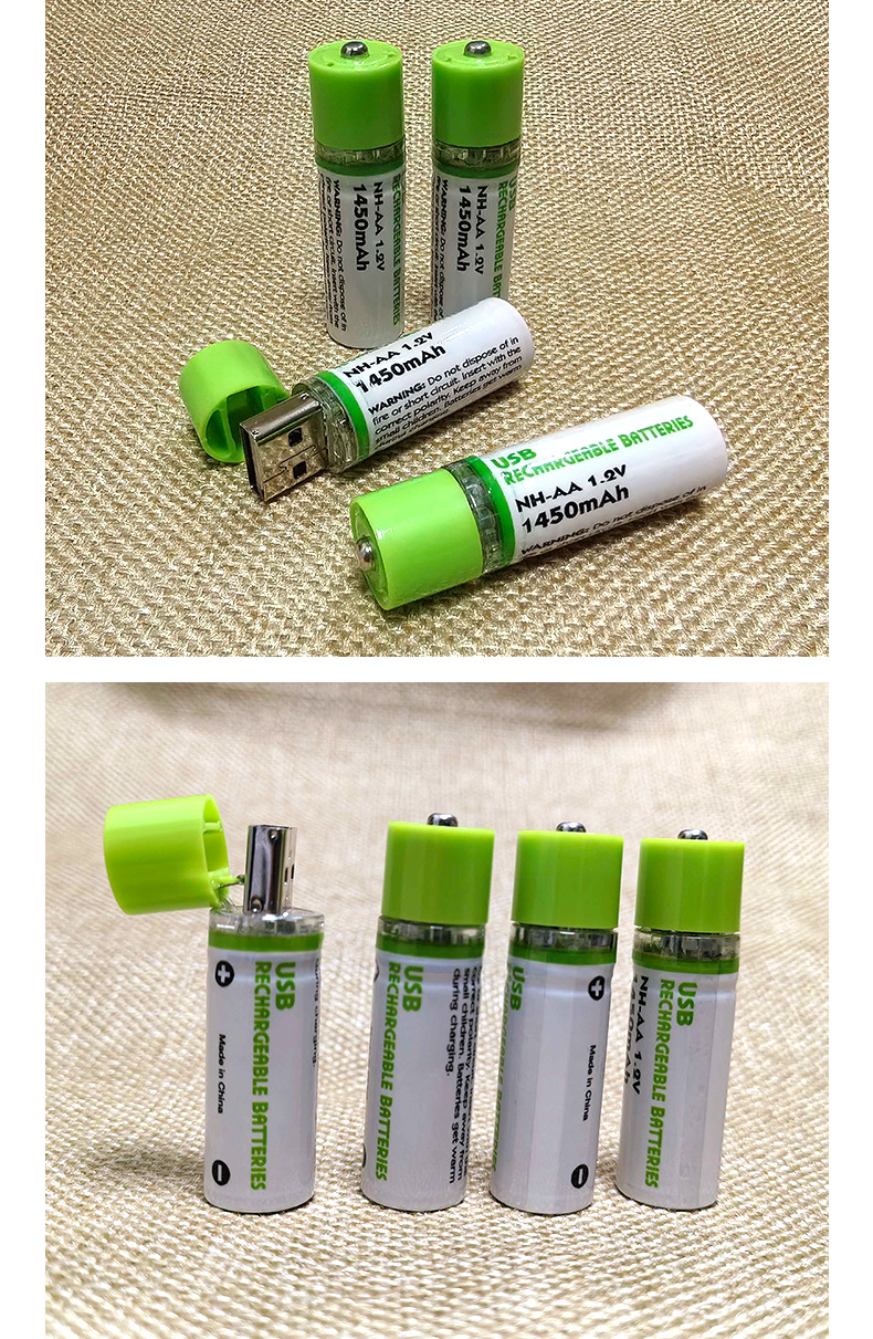 Wholesale USB Rechargeable Battery No. 5 No. 7 Fast Charge 1.2V Smart Lock Toy Remote Control Battery Drop Shipping
