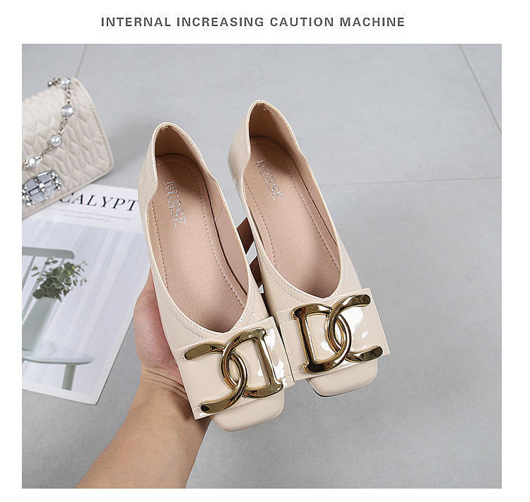 Women's Flat Shoes For Women Square Toe Low Heel Casual Work Shoes_voghion.com