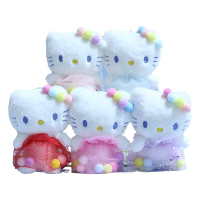 Llavero/colgante para bolso de Hello Kitty, lindo, de dibujos animados, juguete de peluche, gatito, muñeca de trapo.