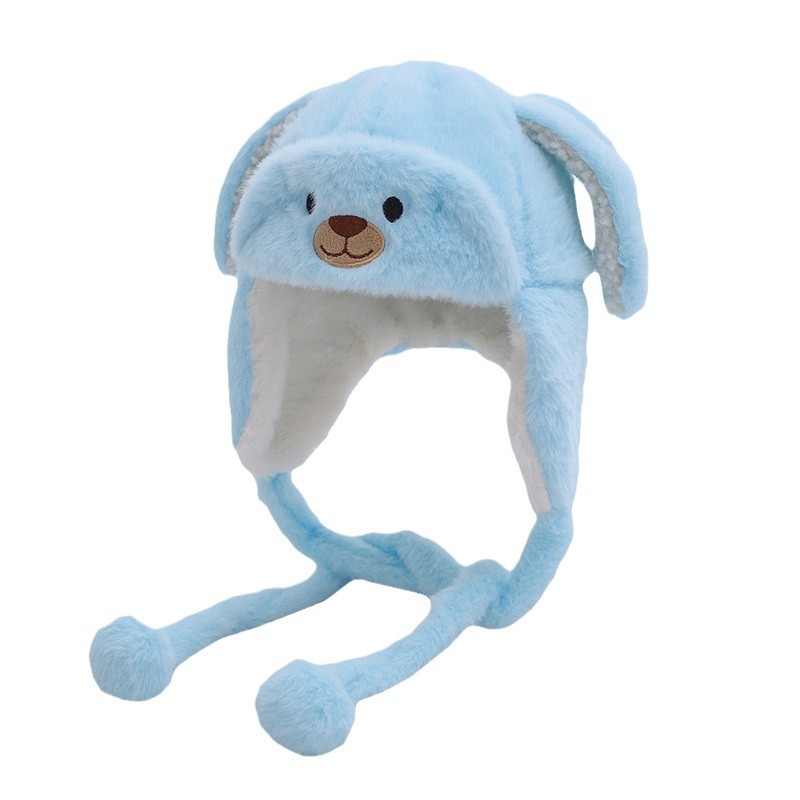 Bonito patrón de cachorro sombrero bebé otoño invierno caliente gorro Lei Feng para niños y niñas protección de oídos universal gorro super lindo