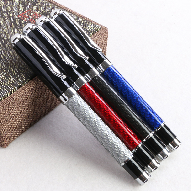 Multi-colored black carbon fiber ballpoint pen, business office metal signature pen, promotional pen, corporate event gift pen