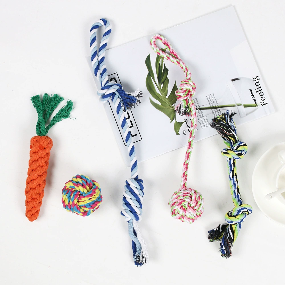 Трансграничный новый продукт для домашних животных узел игрушка игрушка собака набор из четырех частей собачий молярный зуб, хлопок веревка игрушка оптом