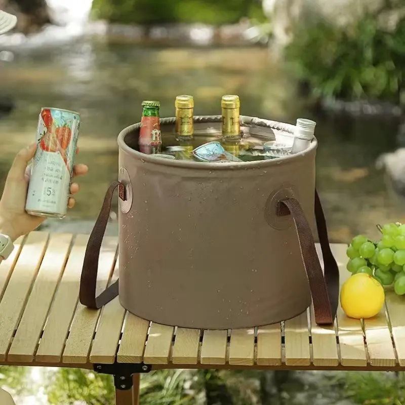 Portable Foldable Camping Bucket Large Capacity For Outdoors_voghion.com