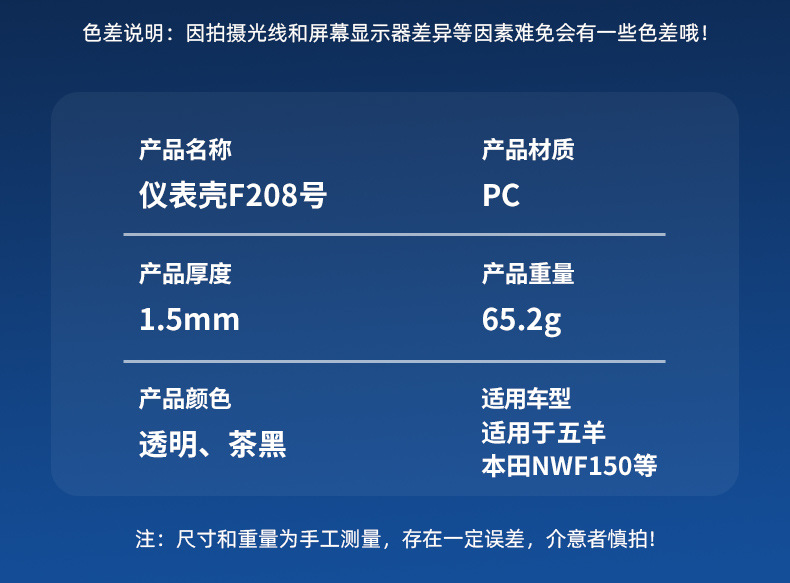 Suitable for Wuyang Honda 26 Model Nwf150 Motorcycle Waterproof Instrument Cover Modified Screen Central Control Protective Shell