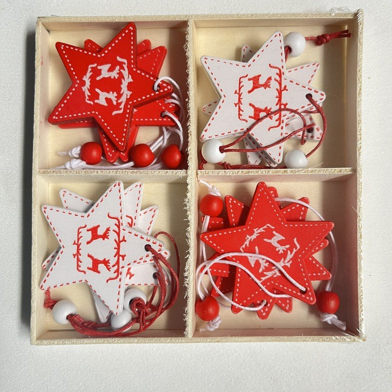 Decoraciones navideñas creativas, colgantes de madera navideños, juego de cajas para árbol DIY, renos, campanas, ángeles, corazones, regalos