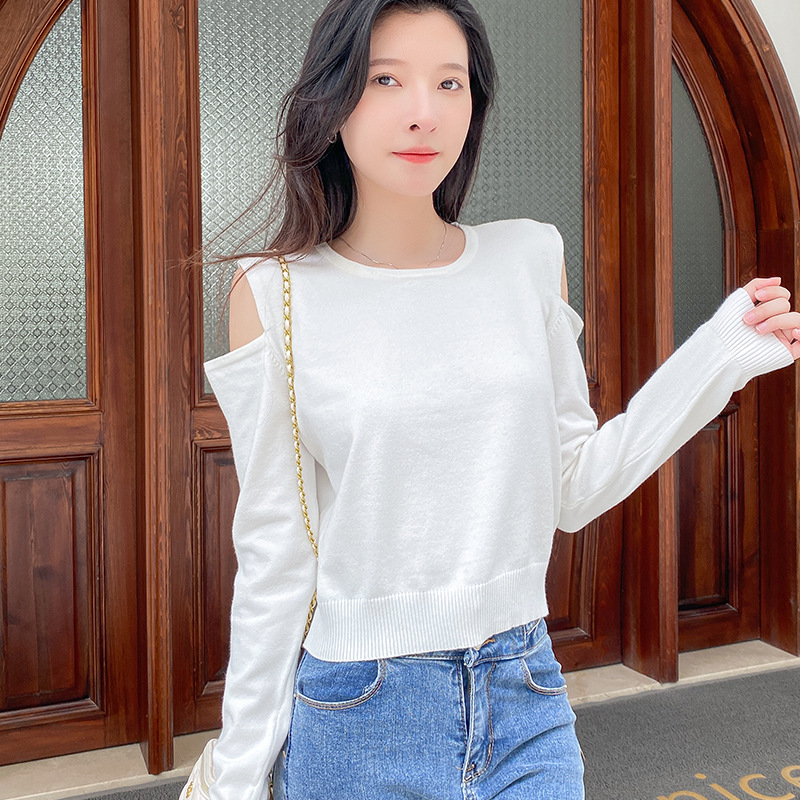 Nuevo suéter 2023 primavera y otoño pullover moda cuello redondo manga corta suéter de diseño superior ropa de mujer al por mayor image 9