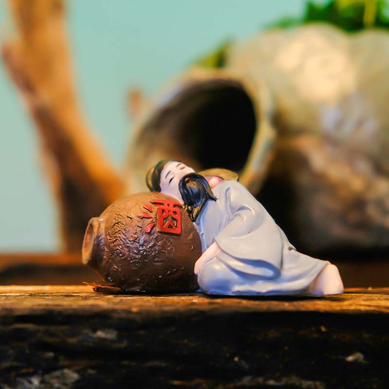 Pecera antigua al por mayor, piscicultura, musgo, micro paisajes, adornos de personajes, macetas carnosas, accesorios de paisajismo, anciano borracho