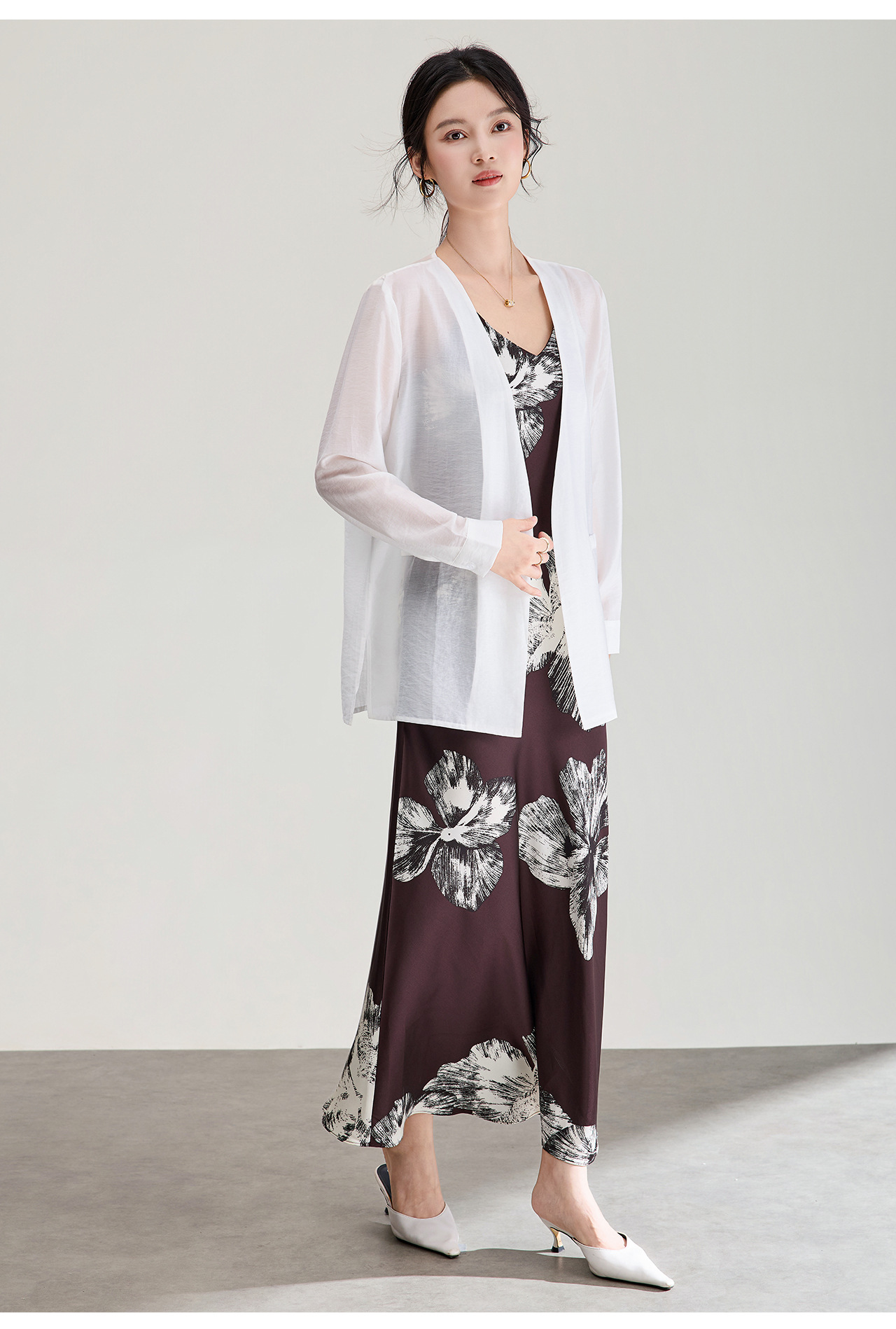Áo cardigan nữ tay dài chất liệu tencel mát lạnh dáng rộng — màu đen chi tiết 18