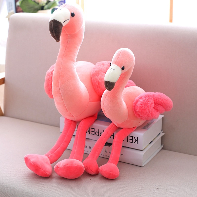 Nuevo ins Flamingo juguete de peluche almohada de dibujos animados muñeca máquina muñeca de juguete para niños con logo