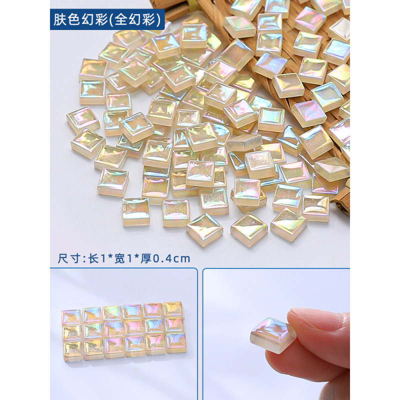 1kg马赛克手工幻彩水晶1.0 水晶玻璃手工diy小颗粒瓷砖工厂材料包|undefined