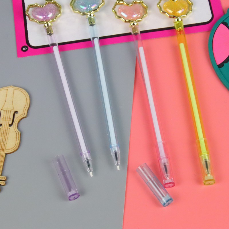 Pluma de gel de cristal de amor creativo ins pluma de agua de corazón de niña DE ALTO aspecto pluma de firma de Oficina de Papelería de estudiante lindo