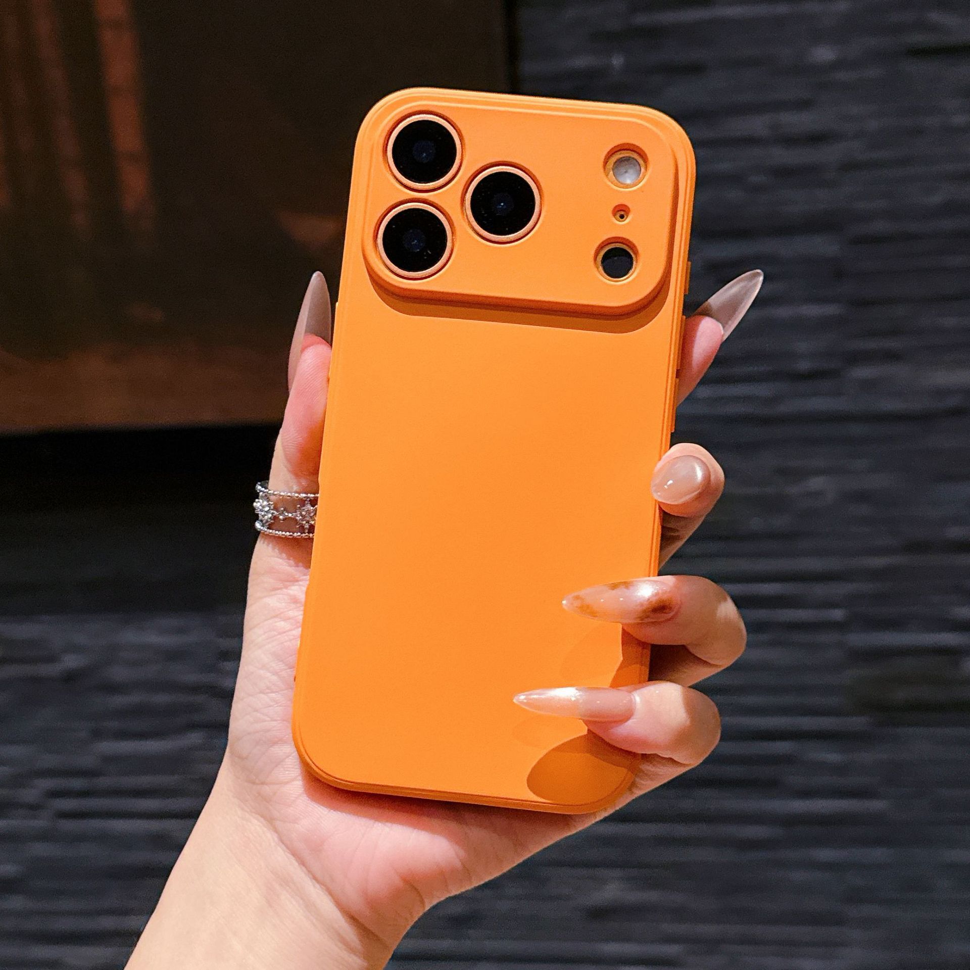 Funda líquida para iPhone 17Pro, compatible con Apple 15Pro, borde recto, orificios precisos, funda protectora de silicona de cobertura total para 13