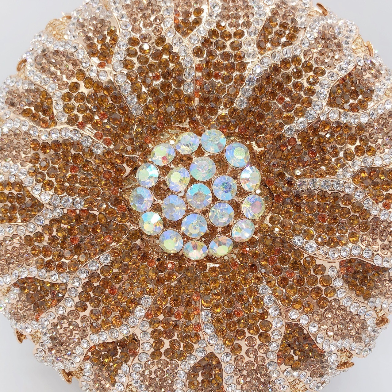 * transfronterizo nuevo paquete de diamantes de la cena del dios del sol bolso de diamantes redondo completo bolso de diamantes de banquete europeo y americano de mano bolso de diamantes de mujer embrague