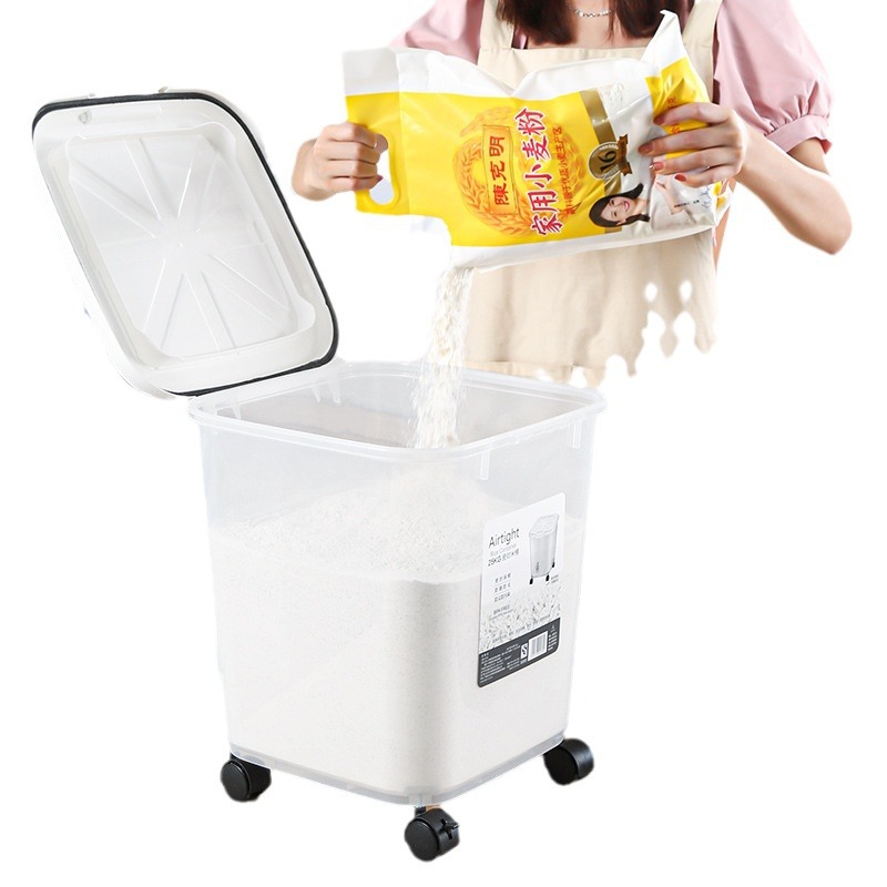 Calidad alimentaria 50kg tanque de almacenamiento de harina hogar sellado cubo de arroz a prueba de insectos contenedor a prueba de humedad poner fideos de arroz artefacto de almacenamiento
