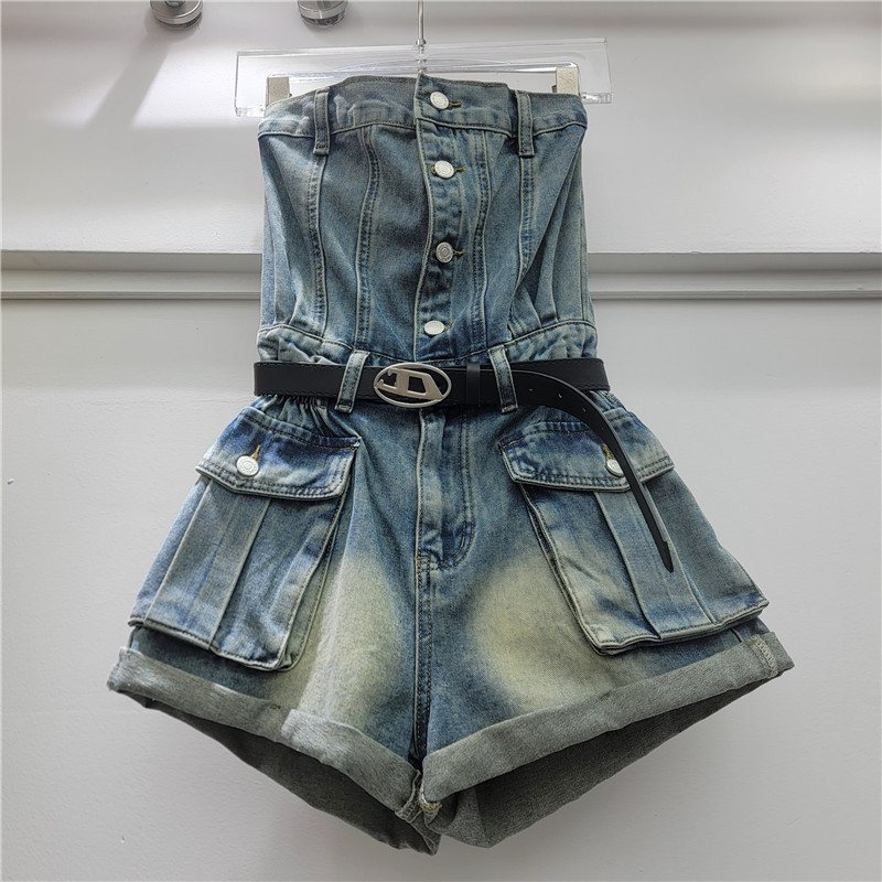American Hot Chick Shorts Blue Jeans 2026 nuevo diseño de verano Jumpsuit Shorts