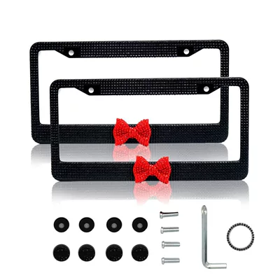 License plate holder/license plate holder Style, American Standard License Plate Frame - red-butterfly-black-frame-1-piece