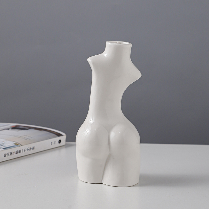 Venta caliente de la fábrica sola cabeza Europea romántica cuerpo cerámica candelabro decoración del hotel titular vela artesanía creativa