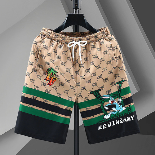 Men's Summer Beach Pants, Casual Running Shorts, Men's 5-Panel Straight Leg Shorts, Trendy