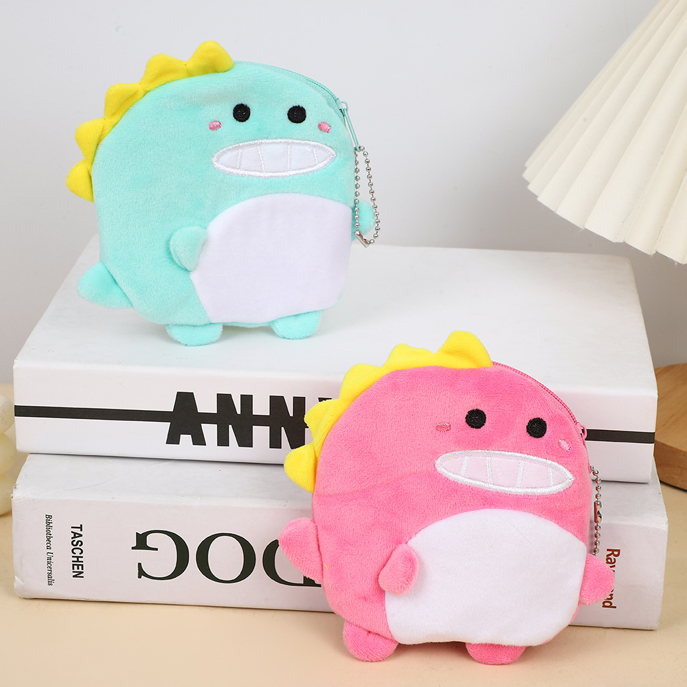 Muñecas de peluche de dibujos animados bonitos pingüinos dinosaurios bolsas de cambio bolsas escolares colgentes auriculares almacenar mini bolsas de monedas